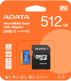 Memoria micro SD 512gb AUSDX512GUICL10A1-RA1