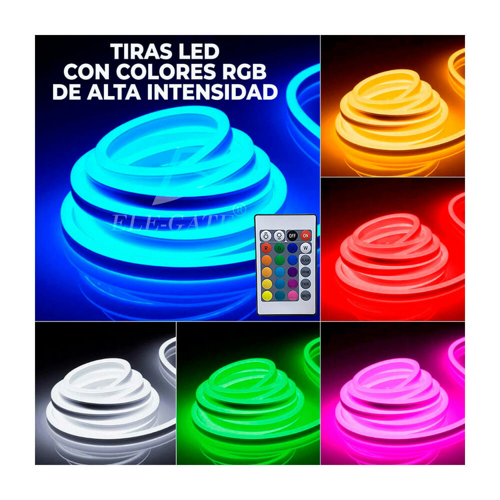 Tira LED tipo NEON RGB 5m IP65 con control