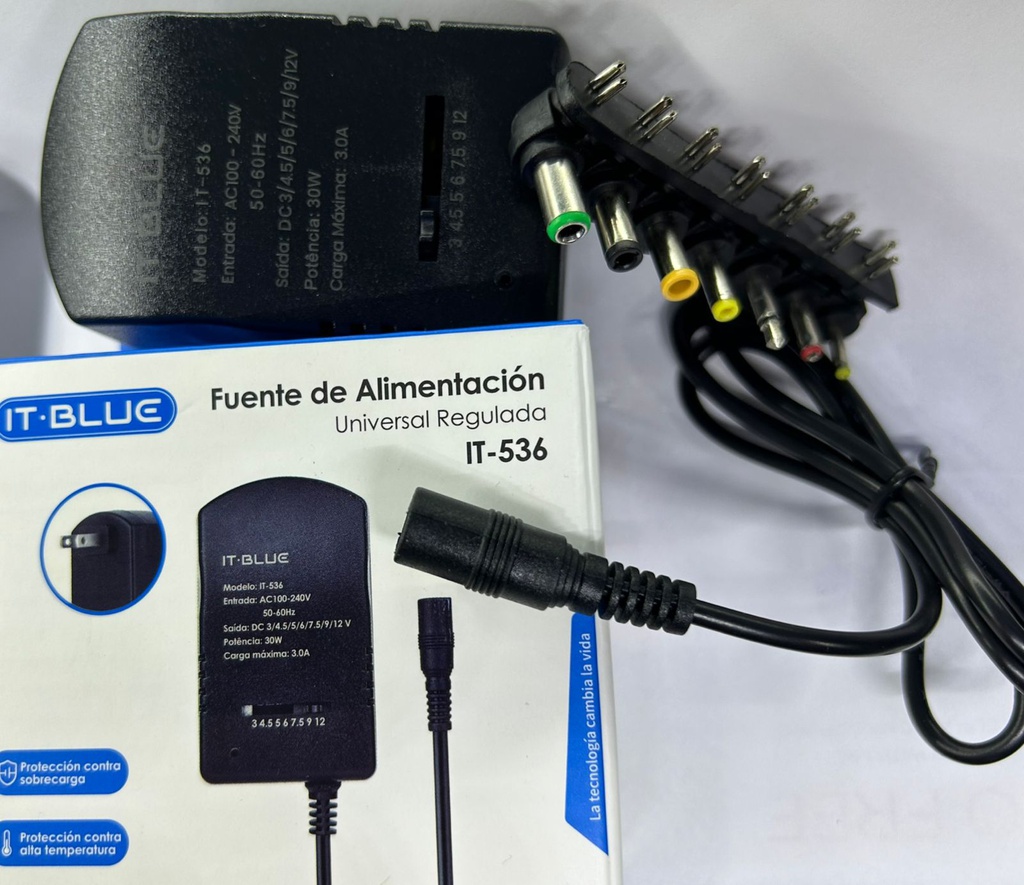 Eliminador Universal de 3V A 12V IT BLUE IT-536